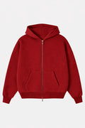 ESSENTIAL ZIPPER BURGUNDY HOODIE