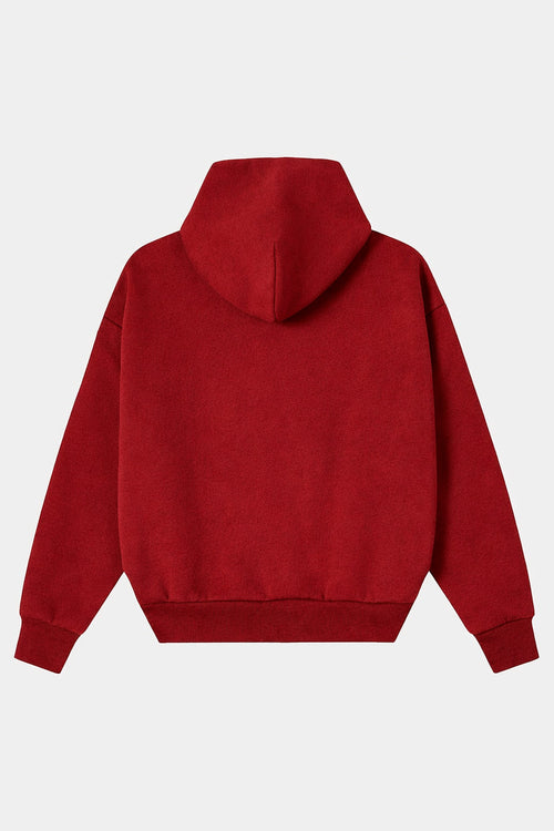 ESSENTIAL ZIPPER BURGUNDY HOODIE