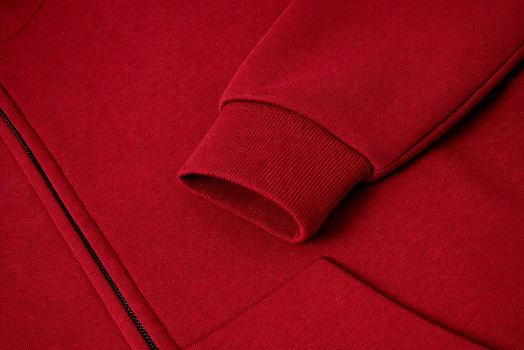 ESSENTIAL ZIPPER BURGUNDY HOODIE
