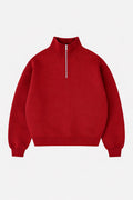 QUARTER-ZIP BURGUNDY SWEATER