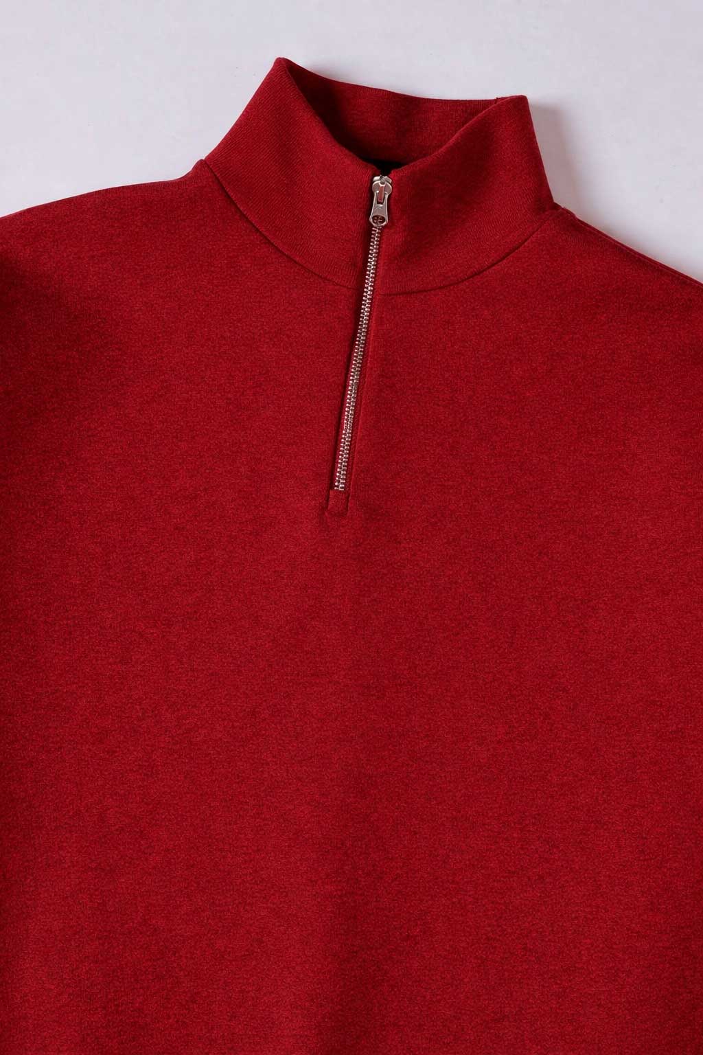 QUARTER-ZIP BURGUNDY SWEATER