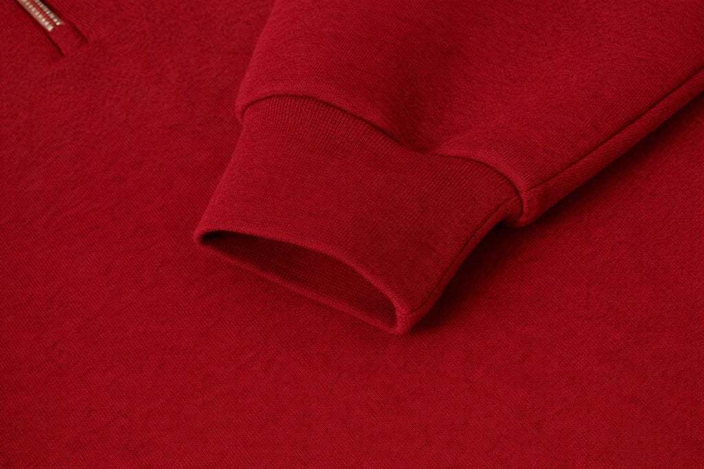 QUARTER-ZIP BURGUNDY SWEATER