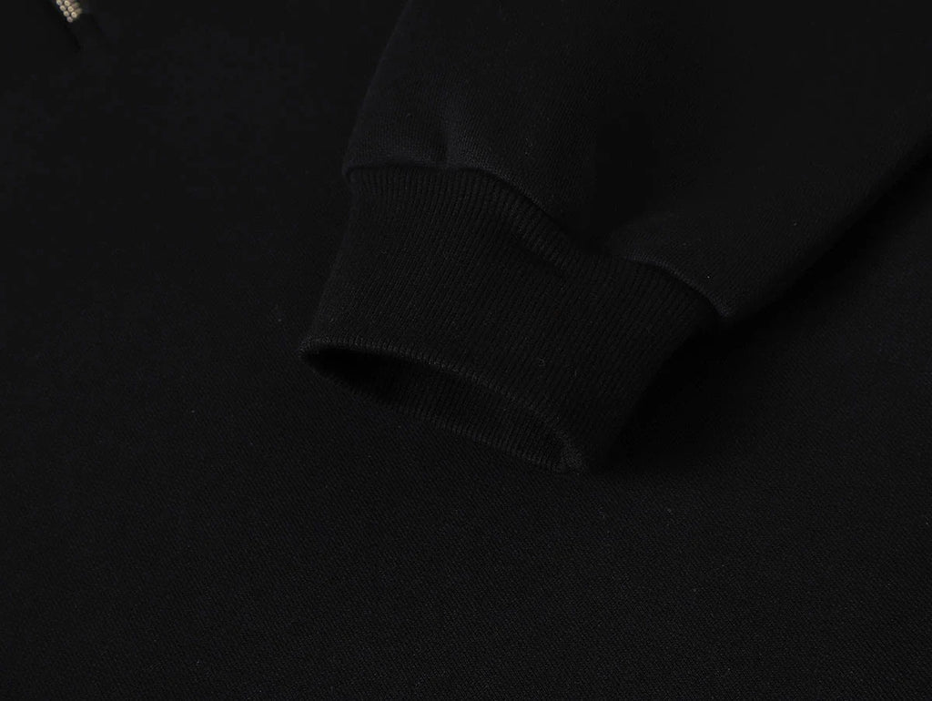 QUARTER-ZIP BLACK SWEATER