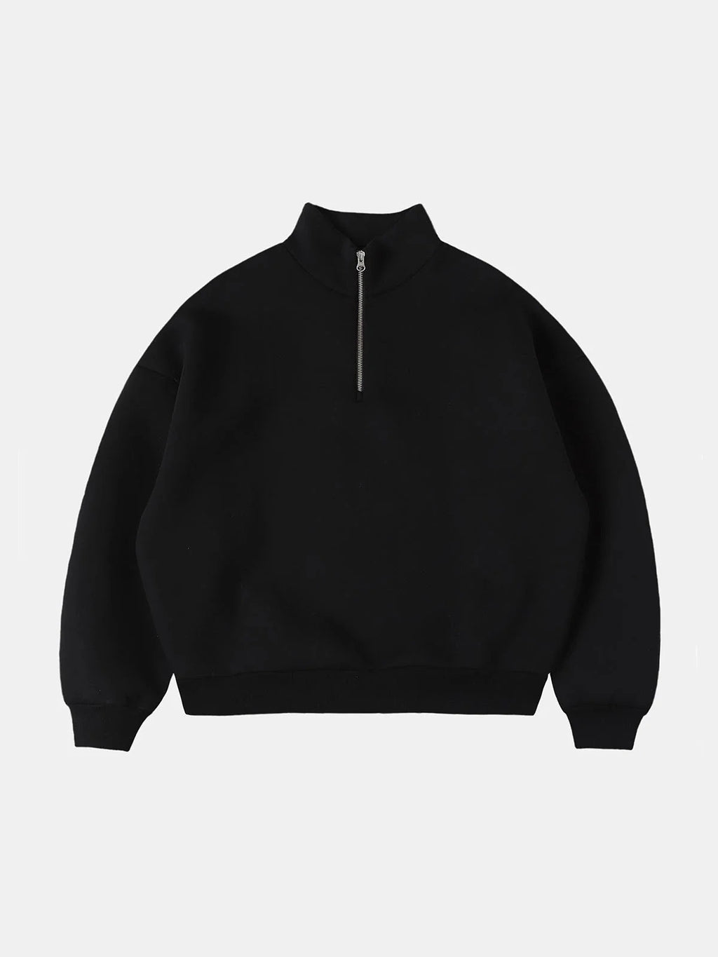 QUARTER-ZIP BLACK SWEATER